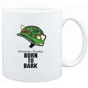  Mug White  Siberian Husky / BORN TO BARK  Dogs: Sports 