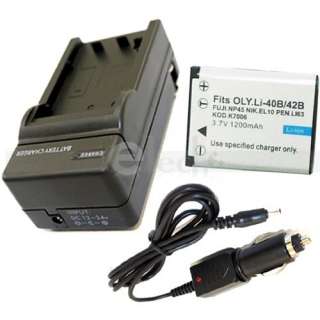 LI 40B Li 42B Battery+Charger For OLYMPUS FE 20 MJU 700 SP 700 Stylus 