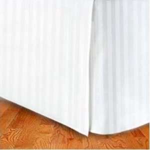   Tailored Bed Skirt Pleated 14 Drop   Stripe White: Home & Kitchen