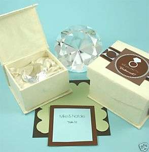 25 Diamond Paperweight Wedding Bridal Favor in Box  