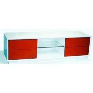  104 TV Modern TV Console with Drawers High Gloss White 
