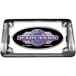 Badlands M/C Products Whisker LED License Plate Frame   Vertical Red 