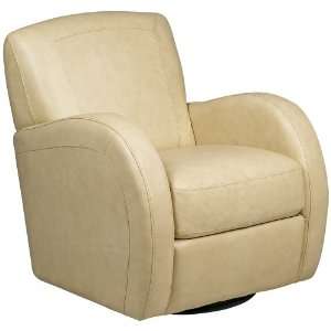  Alfie Taupe Top Grain Leather Swivel Chair