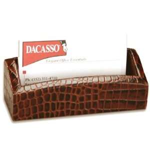  Brown Crocodile Embossed Business Card Holder: Home 