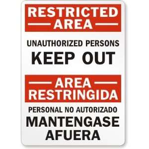   Mantengase Afuera Laminated Vinyl Sign, 10 x 7 Office Products