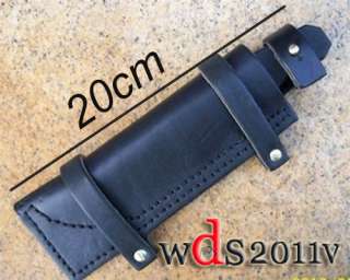 Straight Leather Belt Sheath For 7 Fixed Knife W/Pouch  