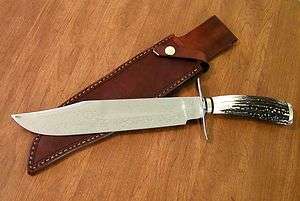   VOORHIS Custom Genuine Stag Handle Bowie With 5160 Blade Knife/Knives