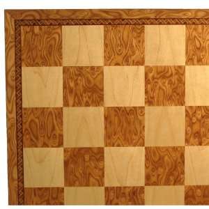   and Maple Veneer Inlaid Chessboard with 2in Squares