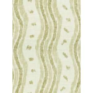  Ikat Stripe   Green/Natural Indoor Upholstery Fabric: Arts 
