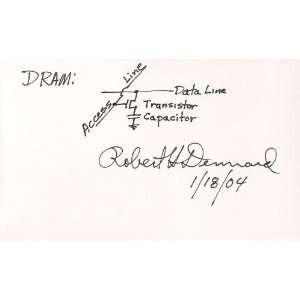 Robert Dennard Inventor of DRAM Computer Pioneer Autographed 3x5 Card
