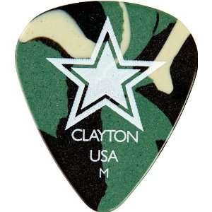  Clayton Picks Camo CFM/12 Guitar Picks Musical 