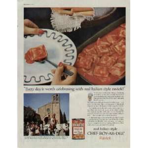   real Italian style ravioli! .. 1957 CHEF BOY AR DEE Ad, A4560A