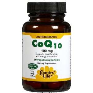  Country Life CoQ10 100 mg Veggie Softgels Health 