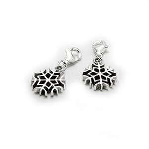  Sterling Silver Snow Crystal Charm Jewelry