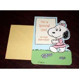  Peanuts Snoopy Sister Baby Belle Birthday Card OOP: Baby