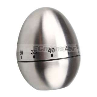 New Stainless Steel Egg Shape Kitchen Timer 60 Minute  
