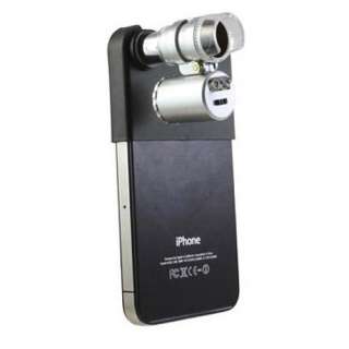 Mini 60X Microscope Lens LED UV Light For iPhone 4 4G  