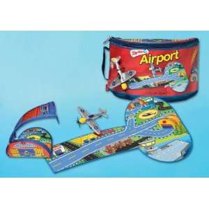  ZIP BIN 3 In 1 Toy Airplane, Hanger and Playmat: Toys 