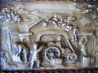 Great old pair of plaster miniature plaques # 06562  