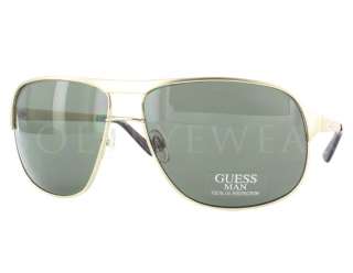 NEW Guess GU 6666 GLD 35 Gold Tone Aviator Sunglasses  