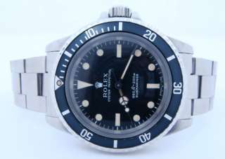 Rare Vintage Rolex 5513 SUBMARINER NO DATE Circa 1962 Divers Watch 