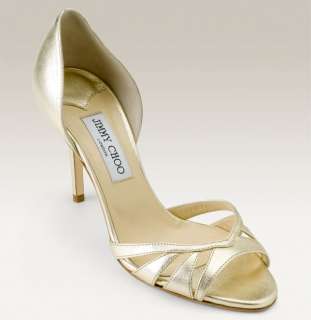   Metallic d Orsay Cut out Gold Leather sandals Pumps 41 11 $675  