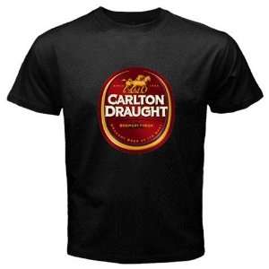  Carlton Draught Beer Logo New Black T shirt Size L Free 