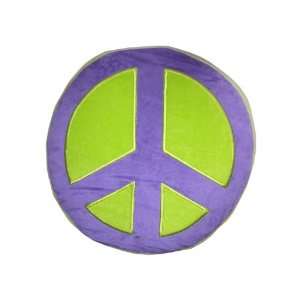  Peace Sign Pillow   Purple/Green: Home & Kitchen