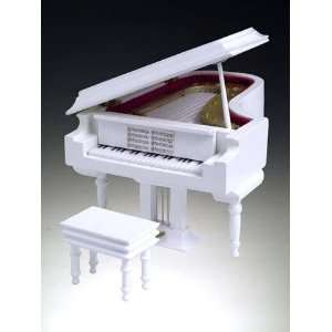  Grand Piano Music Box   White Color: Home & Kitchen