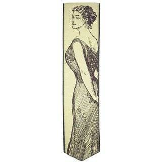 Papilionaceous Jacquard Woven Silk bookmark   Gibson girl (and boy 