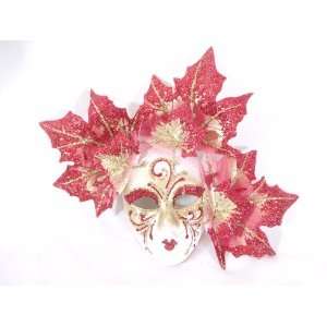    Red Miniature Ceramic Petite Foglia Venetian Mask: Home & Kitchen