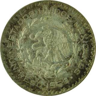 1960   UNC   Toned   Mexico   Peso   Silver   Coin   7441  