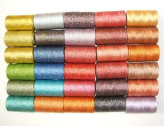 Large Metallic Embroidery Thread 30 Spools. 500 M/spool  