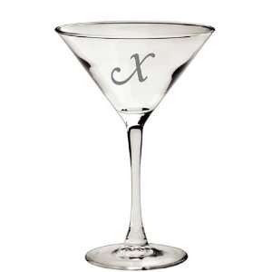 Culver Inc., Monogram X 2 Piece Martini Glass Set:  