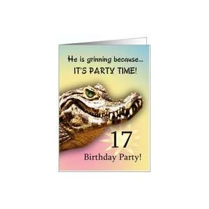   17 Party Invitiation. A big alligator smile for you Card: Toys & Games