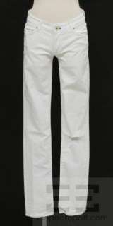 Rich & Skinny White Distressed Denim Straight Leg Jeans Size 27  