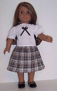 DOLL CLOTHES FITS AMERICAN GIRL BLOUSE & PLAID SKIRT  