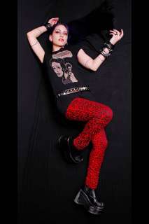New Tripp NYC Clothing Red Leopard 80s Gothic Punk Skinny Jeans Pants 