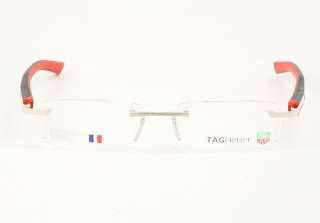 NEW TAG HEUER 8107 Rimless Eyeglasses Black Red 002  