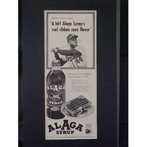  Hank Aaron Milwaukee Braves 1958 Alaga Syrup Advertisement 