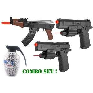  Airsoft Gun Combo Set Spring AK47 Stubby Killer FPS 240 
