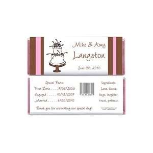     Pink and Brown Wedding Cake Candy Bar Wrapper: Kitchen & Dining