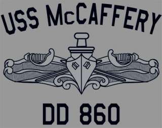 US USN Navy USS McCaffery DD 860 Destroyer T Shirt  