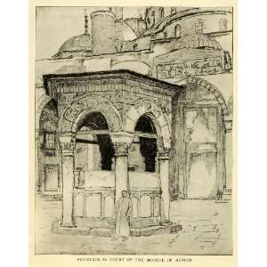 1908 Print Ahmed Mosque Court Fountain Religious Architecture Middle 