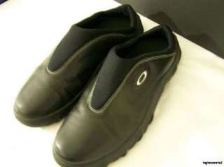 OAKLEY Mens Black Leather Slip On Shoes sz 13 US Clogs Mules  