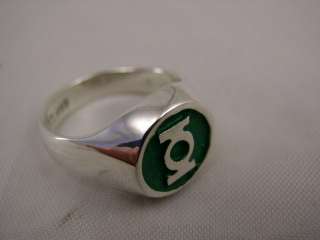 Awesome Sterling Silver Green Lantern Power Ring Sz 8  