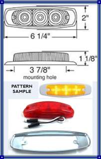 THIS RED LENS PETERBILT STYLE MARKER LIGHT HAS 15 DIODES IN A CROSS 