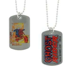  Ghost Rider Bike Dog Tag Necklace 