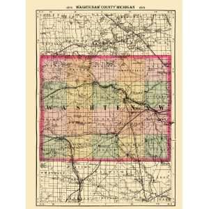   WASHTENAW COUNTY MICHIGAN (MI/ANN ARBOR) MAP 1873: Home & Kitchen