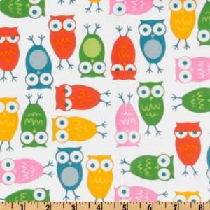   Zoologie Owls White/Multi Fabric By The Yard Arts, Crafts & Sewing
